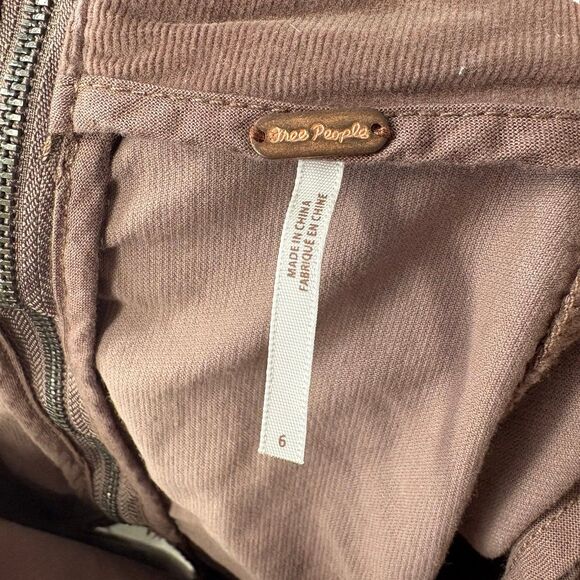 Free People Tan Modern Femme Corduroy Mini Skirt Size 6 - Picture 5 of 6